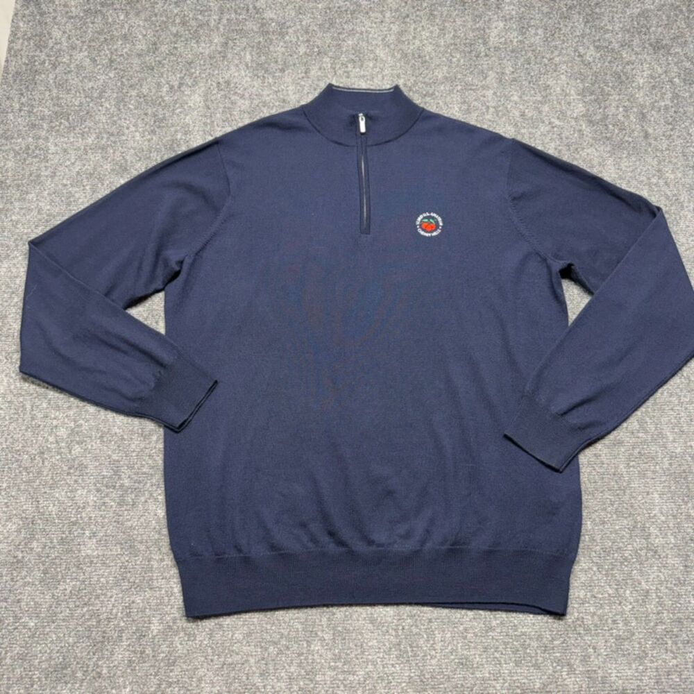 Peter Millar 2023 US Amateur Cherry Hills Merino Wool 1/4 Zip Sweater Mens L